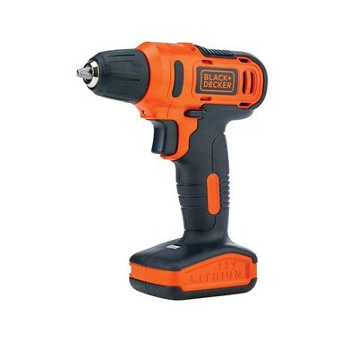 Parafusadeira / Furadeira 3/8 (10mm) BlackeDecker LD12 a Bateria 12V Li-Ion com Acessórios Laranja e Preto / Bivolt