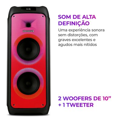 Caixa de Som PartyBox AIWA PB-06 Bluetooth 20H RGB USB TWS Preto BIV