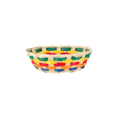 Cesta de Bambu Le 19x5cm Multicores