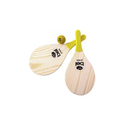 Kit Frescobol de Praia Bel Fix com 3 Peças Amarelo