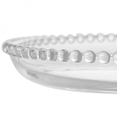 Prato com Pé Wolff Pearl em Cristal 20 cm Transparente