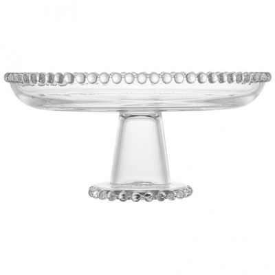 Prato com Pé Wolff Pearl em Cristal 20 cm Transparente