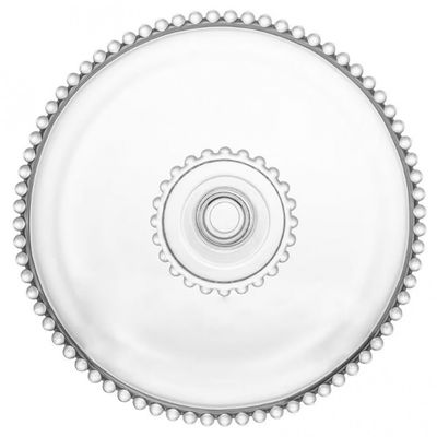 Prato com Pé Wolff Pearl em Cristal 20 cm Transparente