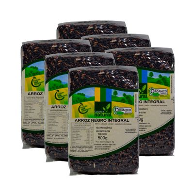 Kit 6X: Arroz Negro Integral Orgânico Coopernatural 500g