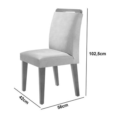 Sala De Jantar Mesa + 4 Cadeiras Grafite Off White E Imbuia