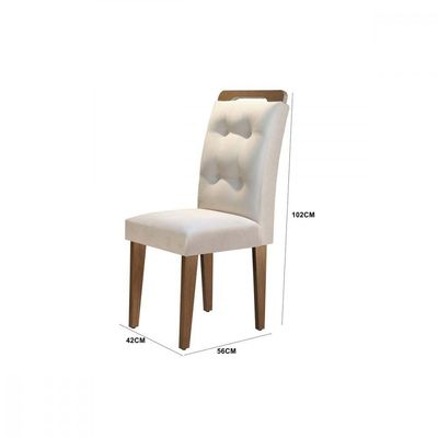 Conjunto Sala De Jantar Carol 180 Mdf Vidro