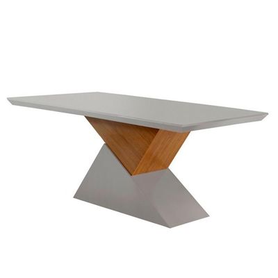 Sala jantar tampo Mdf 6 Cadeiras grafite, off white e imbuia
