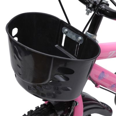 Bicicleta Infantil Aro 16 Com Rodinhas De Treinamento E Cestinha Bike Criança Menina Zippy Rosa