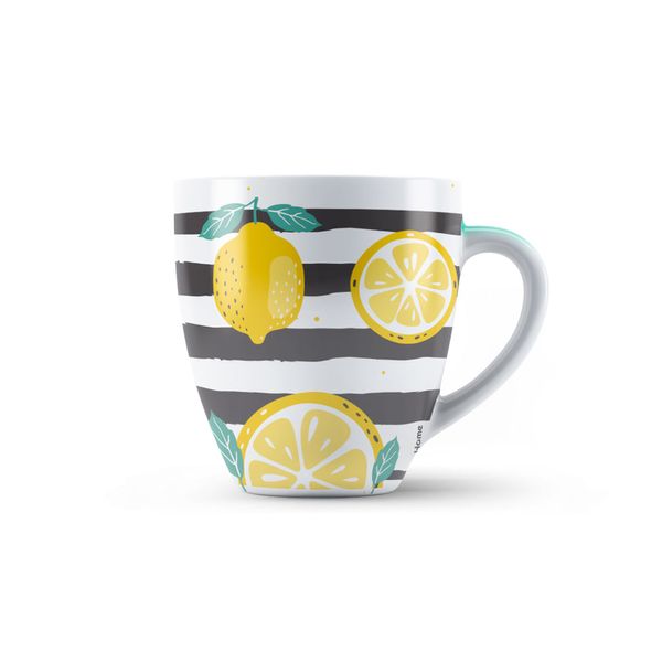 Combo Cozinha - Cafeteira de Vidro com Filtro 400ml e Caneca de Porcelana Limões Up Home - UD251K UD251K