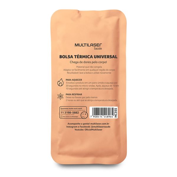 Bolsa Térmica de Gel - Laranja - Multilaser Saúde - HC356 HC356 Bolsa Térmica de Gel - Laranja - Multilaser Saúde - HC356 HC356