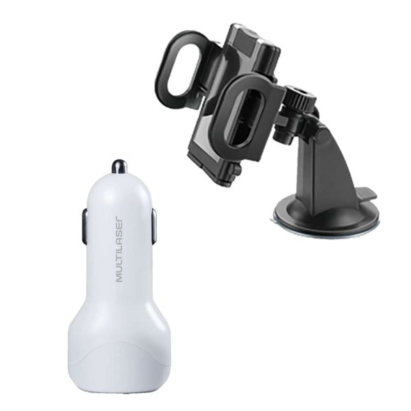 Combo Car - Suporte Universal Veicular e Carregador Automotivo Concept 2 Multilaser - CB115K CB115K