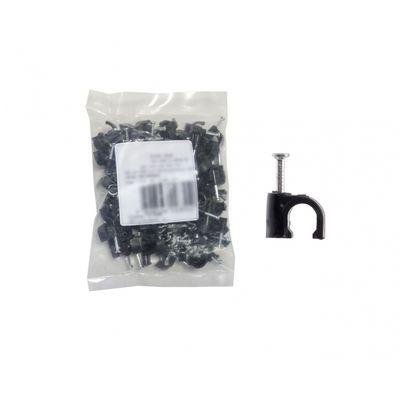 Fixa Fio P/Cabo C/Prego Aco Pr 07Mm 100 Pcs