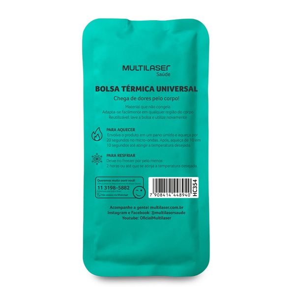 Bolsa Térmica de Gel - Verde - Multilaser Saúde - HC354 HC354 Bolsa Térmica de Gel - Verde - Multilaser Saúde - HC354 HC354