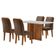 Mesa Olímpia 120cm Mdf Canto Copo Com 4 Cadeiras Athenas