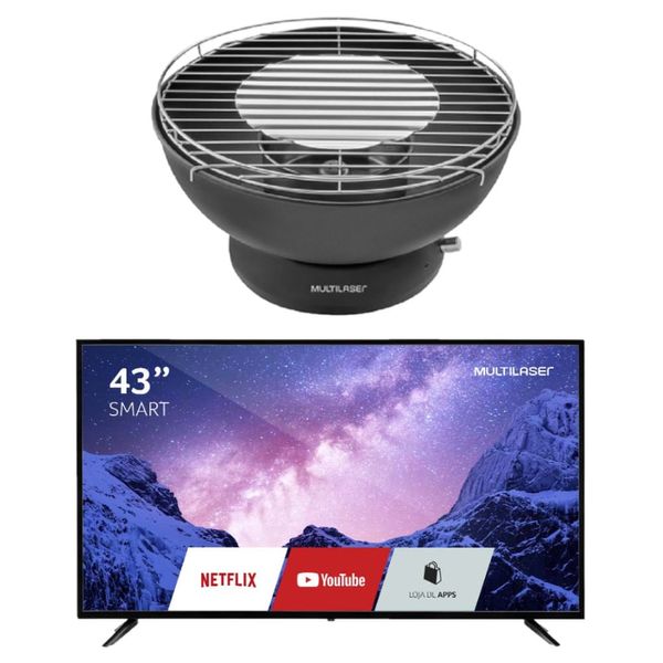 Compre Tela 43 Pol. Full HD Com Função DNR, Smart E Wifi Integrado e Ganhe Churrasqueira Portátil Multilaser Smokeless a Carvão - CE143K CE143K Compre Tela 43 Pol. Full HD Com Função DNR, Smart E Wifi Integrado e Ganhe Churrasqueira Portátil Multilaser Smokeless a Carvão - CE143K CE143K