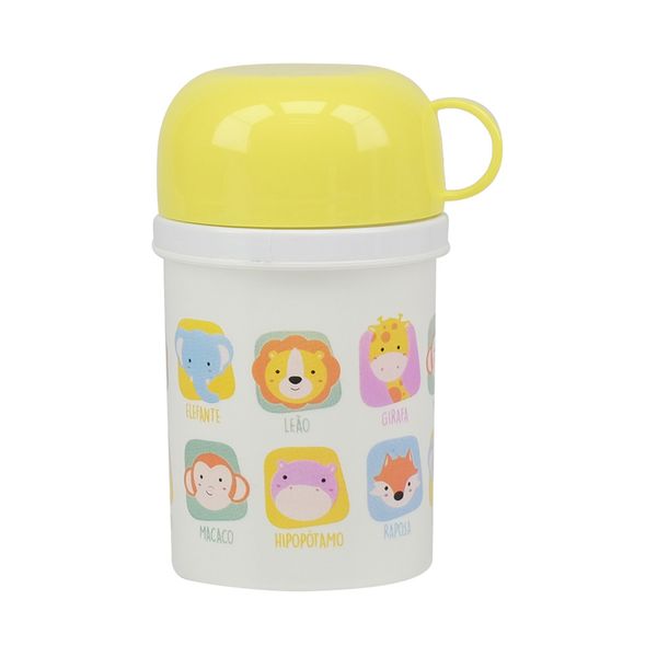 Garrafa Le Baby Safari com Tampa 250ml Amarelo
