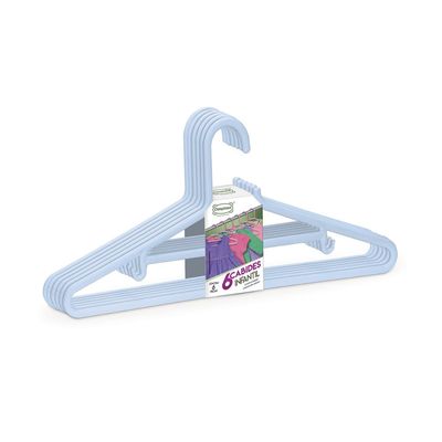 Cabide Dasplast Plástico Infantil Mix Bebê com 6 Unidades Azul bebê