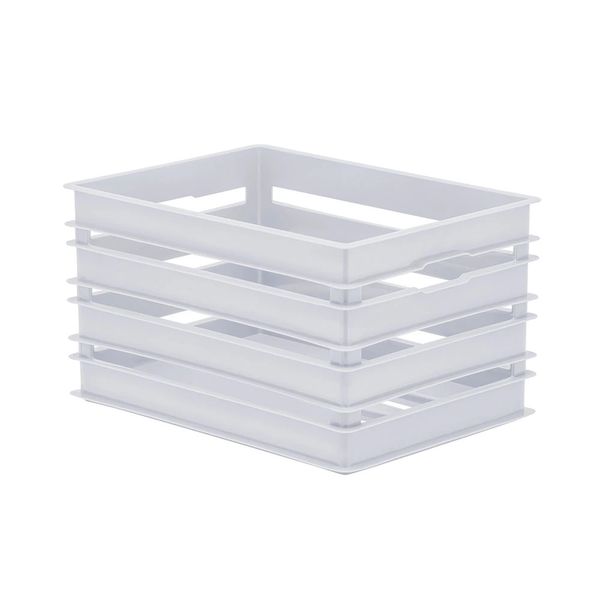 Caixote Organizador Paramount Alto Empilhável 24x16x13cm Branco