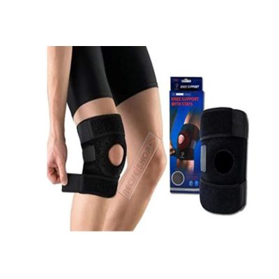 Joelheira Articulada Reforçada Neoprene Ajustável Preta