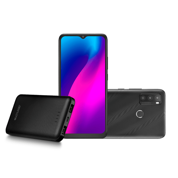Combo Smartphone G Max 2 128gb Preto e Power Bank 10000mAh Multilaser - P9158K P9158K Combo Smartphone G Max 2 128gb Preto e Power Bank 10000mAh Multilaser - P9158K P9158K