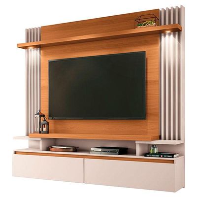 Painel Para Tv Home Suspenso Ambiente Cosmo Cinamomo Off White - Hb Móveis