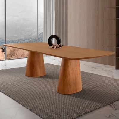 Mesa Para Sala De Jantar Noronha Moderna Mobília Cinamomo Imbuia