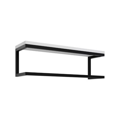 Toalheiro Para Banheiro Estilo Industrial Ita Preto E Prateleira Branca Preto