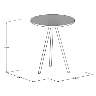 Mesa Lateral Gabriela Wood Tampo Madeira Branco Pés Cobre Branco