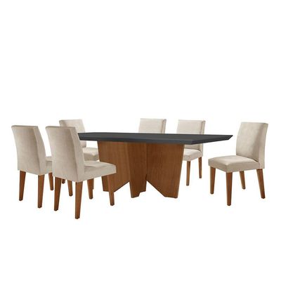 Sala De Jantar Evora Canto Reto 6 Cade. Grecia Rufato Creme