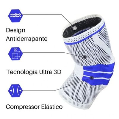 JOELHEIRA COMPRESSÃO ESTABILIZADOR ESPORTIVO SILICONE SPRING KNEE PAD GEL SUPORTE PARA JOELHO