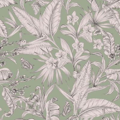 Papel de Parede Botânica HF Folhagem Verde 81512