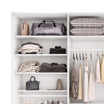 Guarda-Roupa Casal com 3 Espelhos Belluno 3 PT 3 GV Branco
