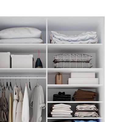 Guarda-Roupa Solteiro Zermatt 100% MDF  2 PT 3 GV Branco