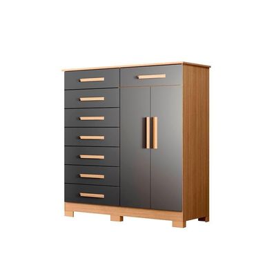 Cômoda Para Quarto Infantil 8 Gavetas 2 Portas Nature Titanium Valentina Shop Jm