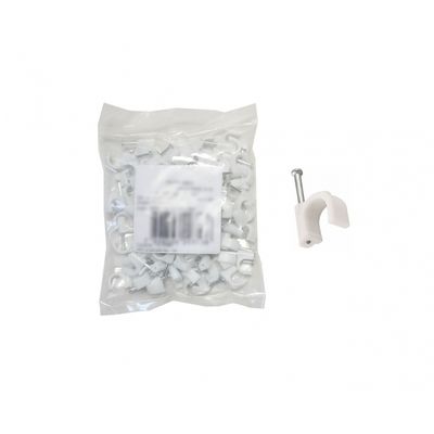 Fixa Fio P/Cabo C/Prego Aco Br 07Mm 100 Pcs