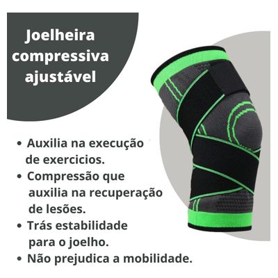 Kit  Par - De Joelheira Protetora Esportiva Faixa De Compressão Ajustável Ortopedica Para Dores - UM PAR