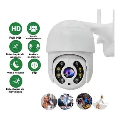 it 4 Câmeras de Segurança Externa Ip Wi-Fi Motorizada Full HD A prova D'água + 4 Cartões 128GB