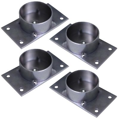 Kit 4 Chapinhas Chapa Reta com Tubo Fixação Pés Palito Rosca 5/16 Zincada G59