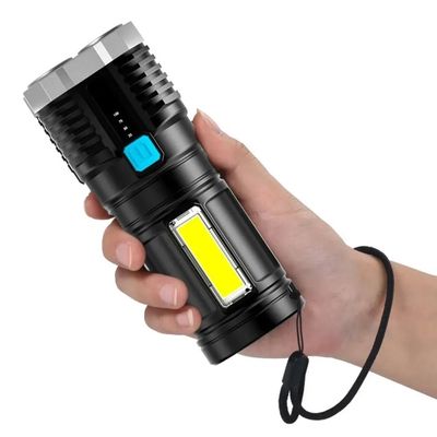 LANTERNA LED TÁTICA POTENTE 4 NÚCLEOS ALTO BRILHO PORTÁTIL LONGO ALCANCE ULTRA ILUMINAÇÃO Único / Preto