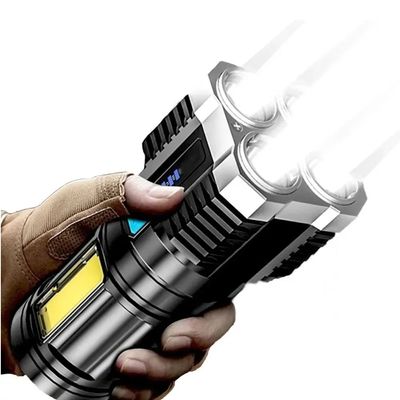 LANTERNA LED TÁTICA POTENTE 4 NÚCLEOS ALTO BRILHO PORTÁTIL LONGO ALCANCE ULTRA ILUMINAÇÃO Único / Preto