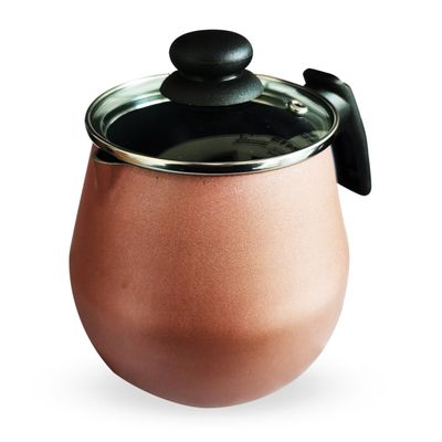 Fervedor Leiteira Bule Antiaderente 1,5 Litros Com Tampa de Vidro Preto