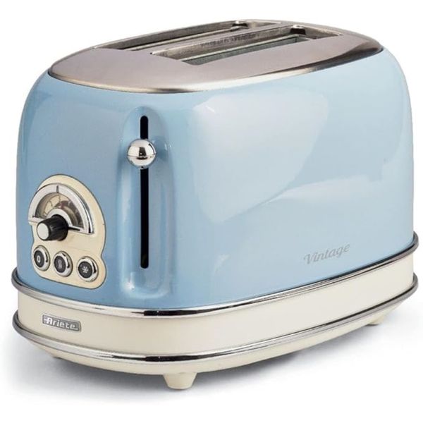 TORRADEIRA ELÉTRICA ARIETE VINTAGE AZUL 750W 220V 6 NÍVEIS DE TOSTAGEM 00C01551ARBR