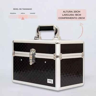 Maleta De Maquiagem Objetos Anna Make Média Vazia Preta