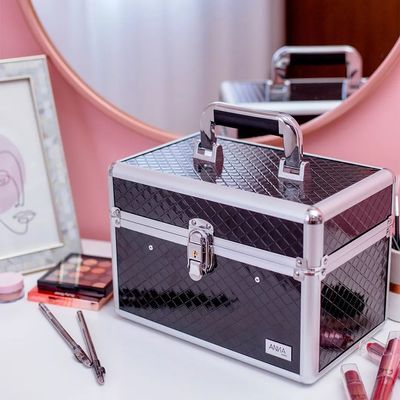 Maleta De Maquiagem Objetos Anna Make Média Vazia Preta