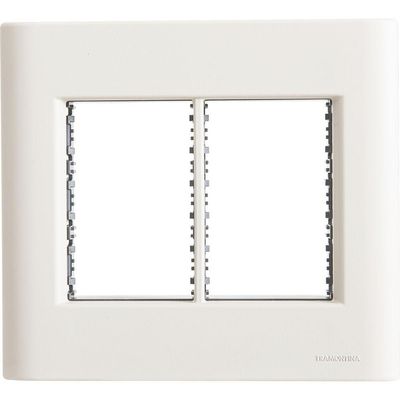 Placa 6 Postos 4x4 Tramontina Giz Branca Soft Touch Com Suporte