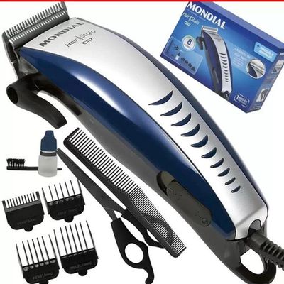 Cortar De Cabelo Mondial CR07 4 Níveis De Altura Azul Prata 110V