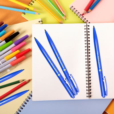 LAPIS GRAFITE REVOLUTION RETRATIL METALLIC BLUE HB NEWPEN