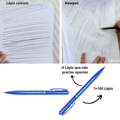 LAPIS GRAFITE REVOLUTION RETRATIL METALLIC BLUE HB NEWPEN