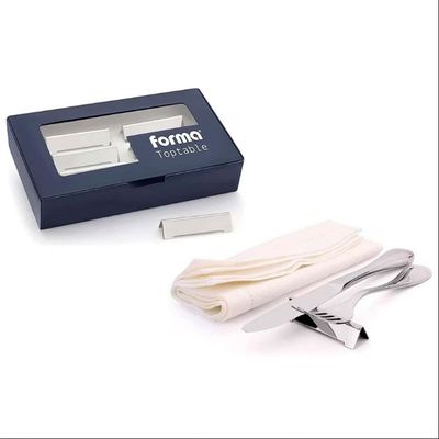 Conjunto de Descanso de Talheres Forma Top Table em Aço Inox - 6 Peças Inox