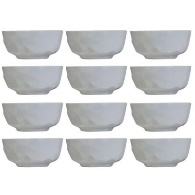 Conjunto com 12 Tigelas M Germer Edros em Porcelana 600ml Branco